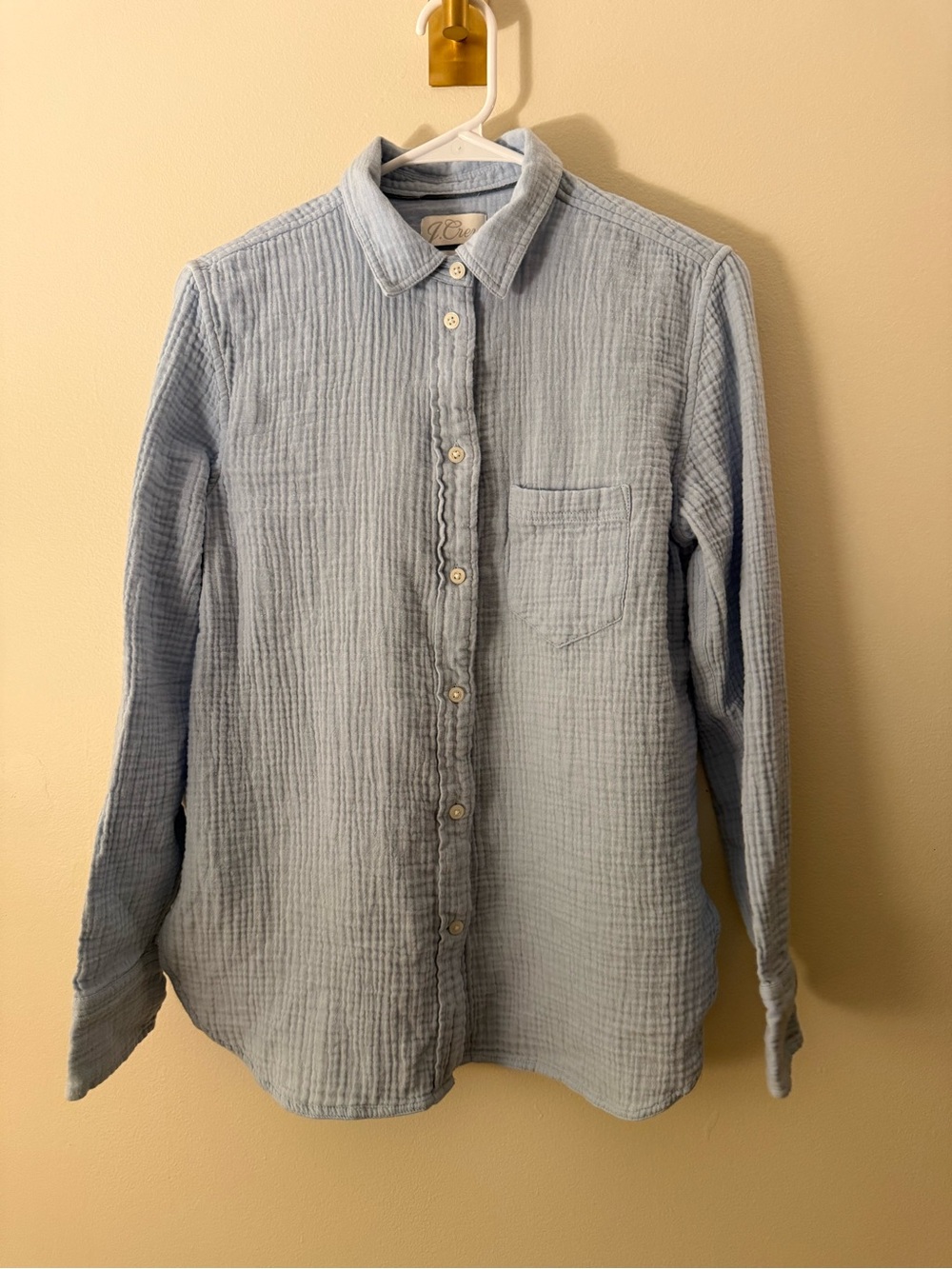 J. Crew Gauzy Light Blue Casual Button-Down Shirt